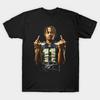 Men Black Print T-shirt Jaxon Smith-Njigba Middle Finger No-Cut Transfer Paper Print Cotton Tshirt