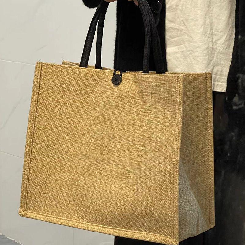 

2025 Женская сумка-тоут из льна и парусины большой вместимости - Современная сумка для работы и поездок