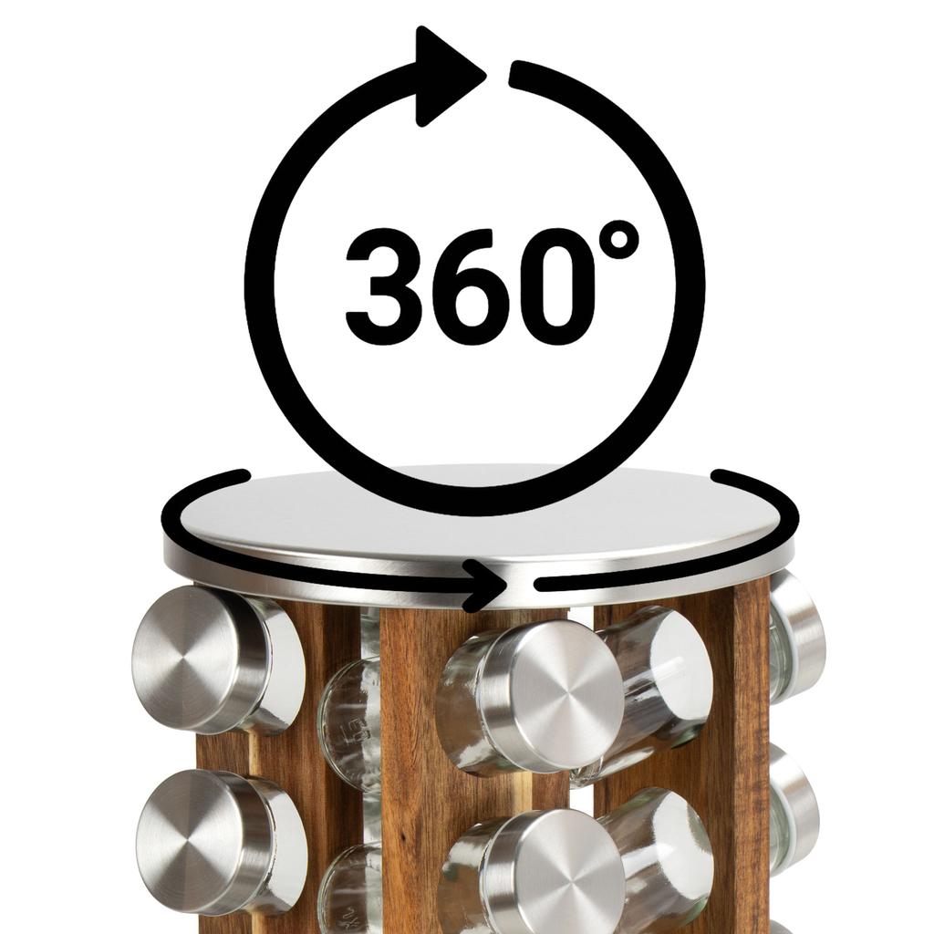 ROTOR Rotating Spice Rack, Natural Silver
