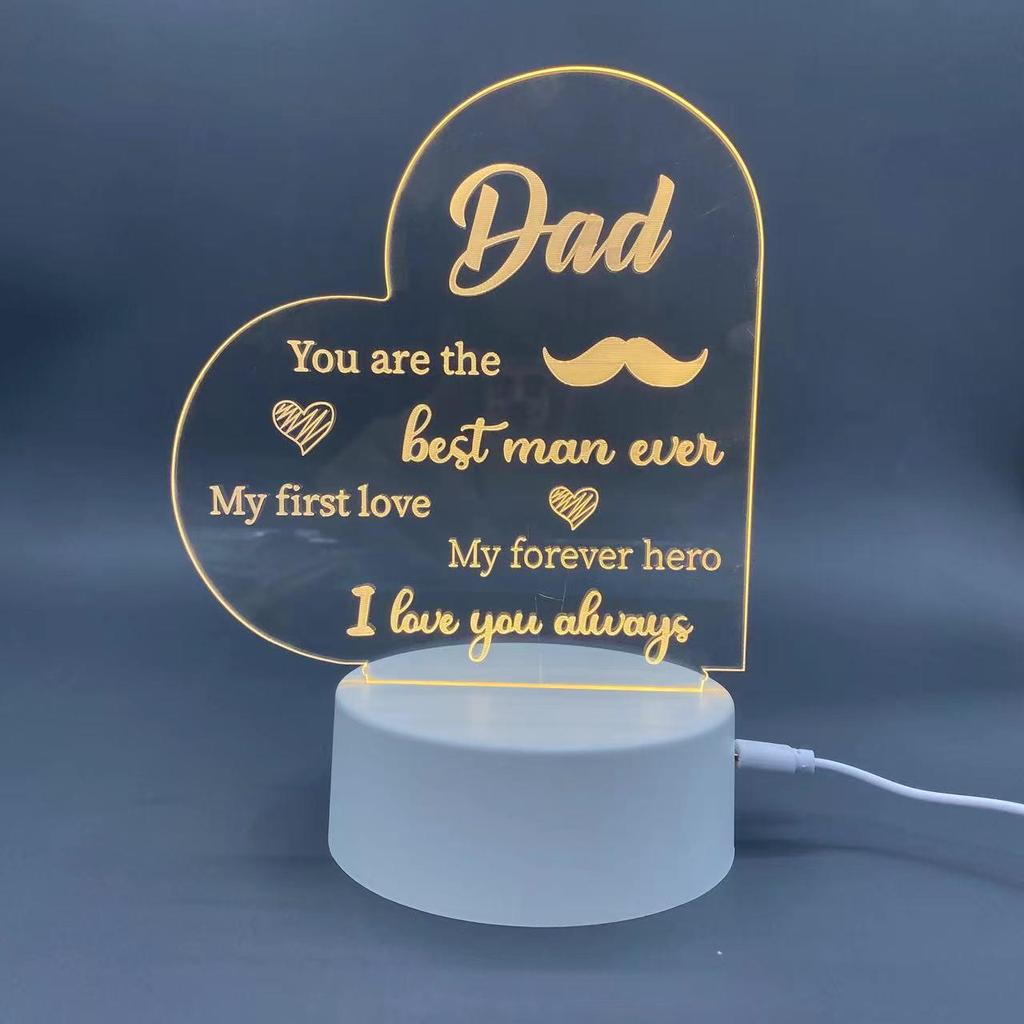 Love-Shaped 3D Acrylic Night Light Puzzle for Holiday Greetings