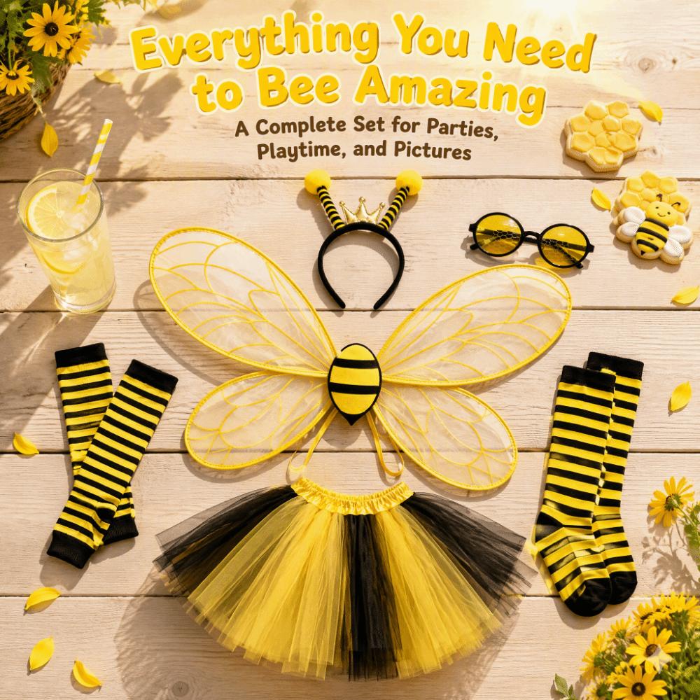 Insect Yellow Bee Fly Wings Bugs Kids Party Wings Lightweight Bee Cosplay Wings Suit  Cosplay Event