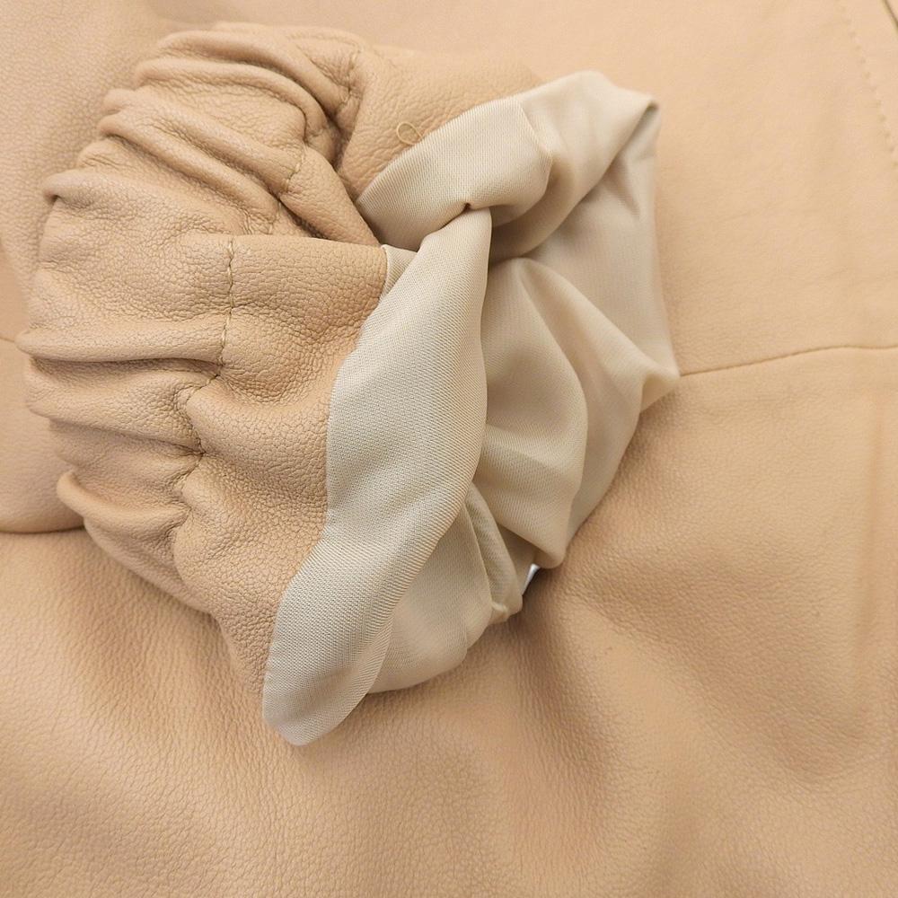 theory luxe Super soft leather collarless jacket for women, beige, size 38 Jacket 38 beigeUsed