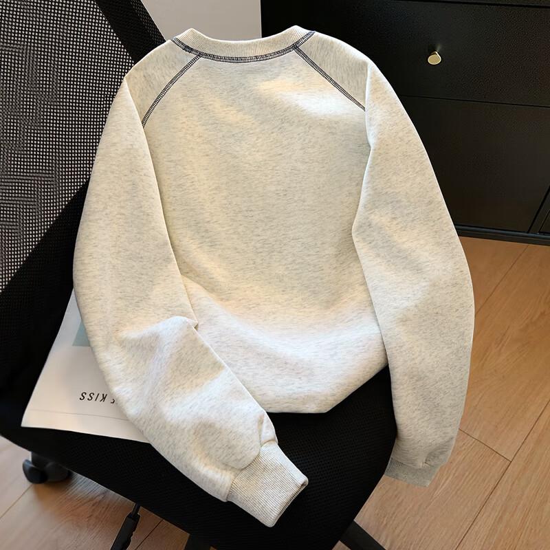 Color-block Cartoon Pattern Studded Round Neck Sweatshirt