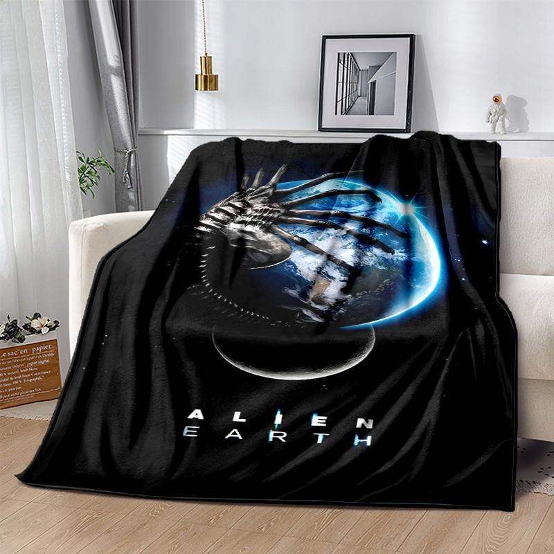 Alien Flannel Blanket Soft Warm All-Season Throw, Design for Camping, Car Travel, Hiking Sofa, Bed, Office Perfect Gift for Parties