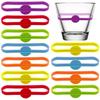 12Pcs Silicone Goblet Wine Drinking Cup Long Strip Marking Tag Wine Cup Glass Markers Home Bar Kitchen Tool Accessories