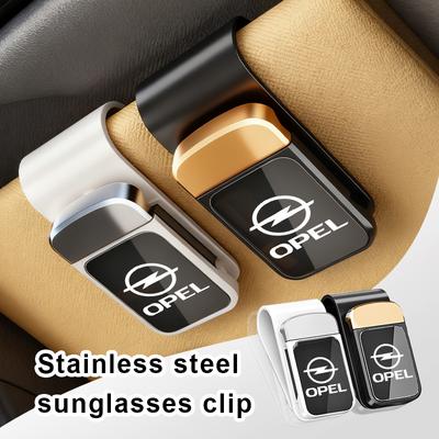 Car Sun Visor Glasses Holder Card Ticket Stainless Storage Clip For Meriva Mokka Grandland Vectra Zafira Vivaro Antara