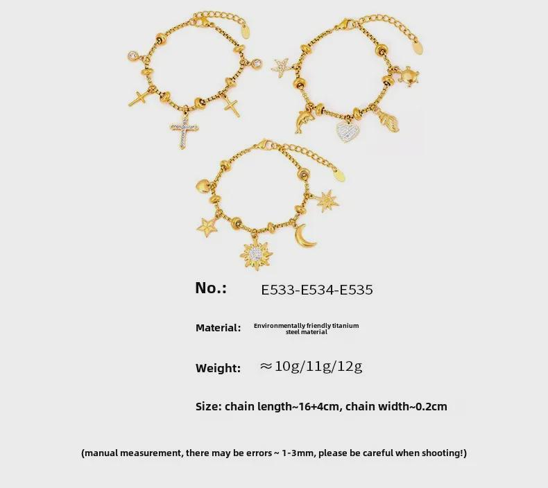 18k Vergoldetes Titanstahl Diamantarmband - Modischer Europäischer & Amerikanischer Stil