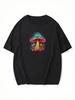 Oversized T-shirt with Mushroom Print