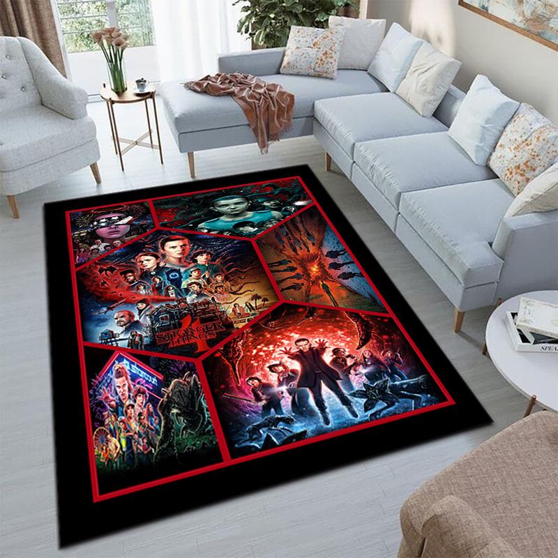 Halloween Horror Horror Theme Stranger Things Carpet Home Living Room Decoration Table and Chairs Anti Slip Door Mat Outdoor Picnic Mat Carpet A7