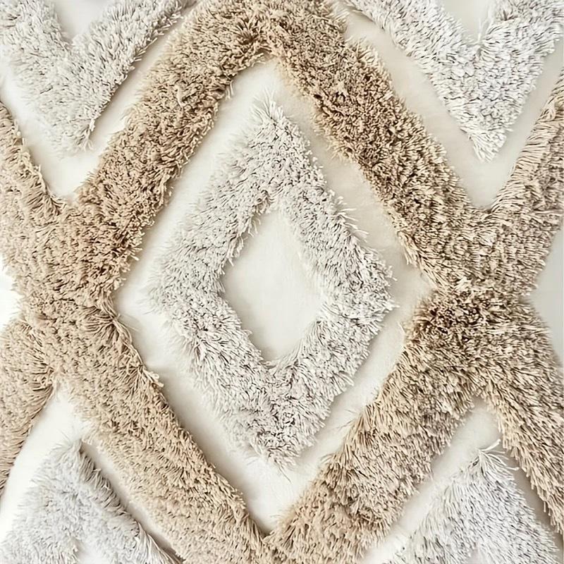 Bohemian Style Moroccan Sofa Bedroom Living Room Tufted Loop Velvet Throw Pillow Cover