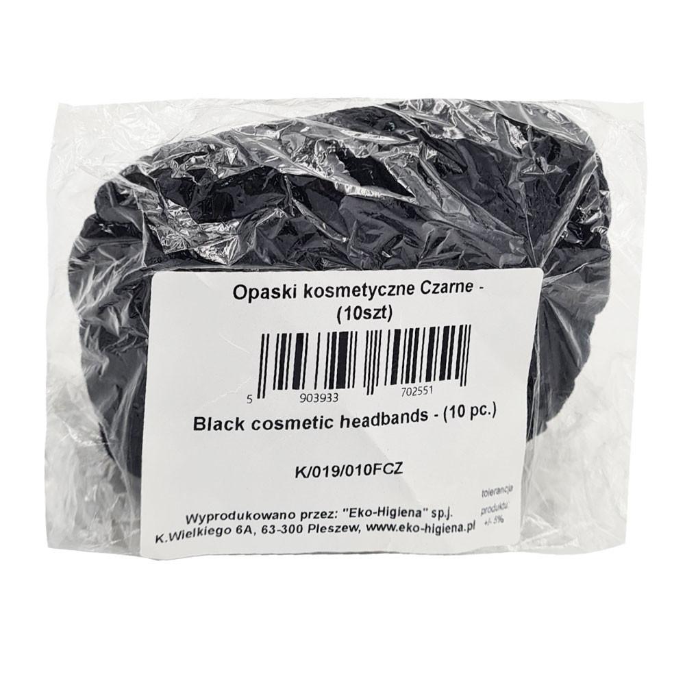Cosmetic Hair Band Black 10 Pcs