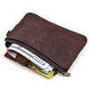Retro Leather Change Bag, Genuine Leather Men'S And Women'S Casual Small Money Bag, Cowhide Zipper Change Bag, Handmade Coin Bag.