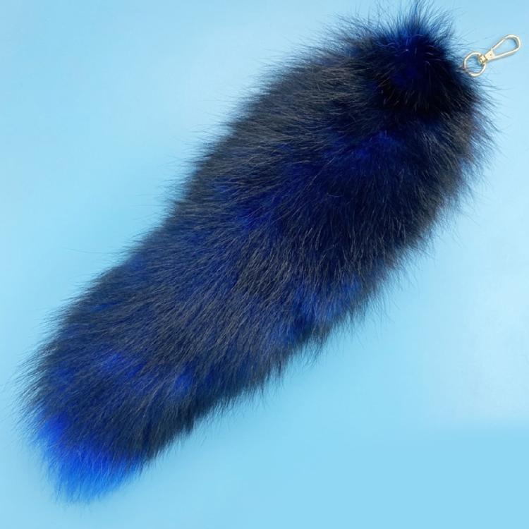 Gradient Foxes Furs Tail Pendant Keychain Keys Holder for Purse Bag Decoration