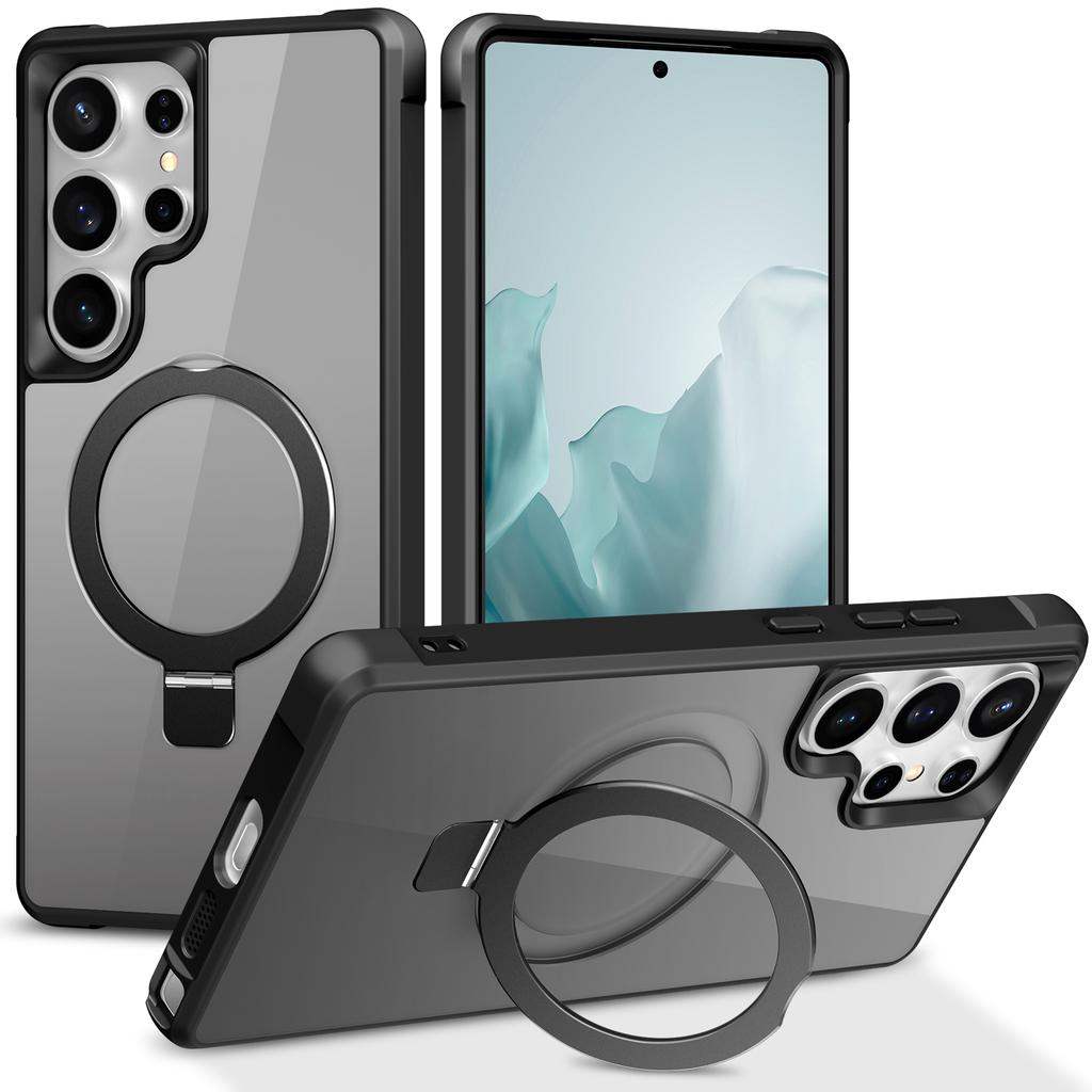 For Samsung Galaxy S25 Ultra Magnetic Case Ring Holder Kickstand TPU + PC Phone Cover