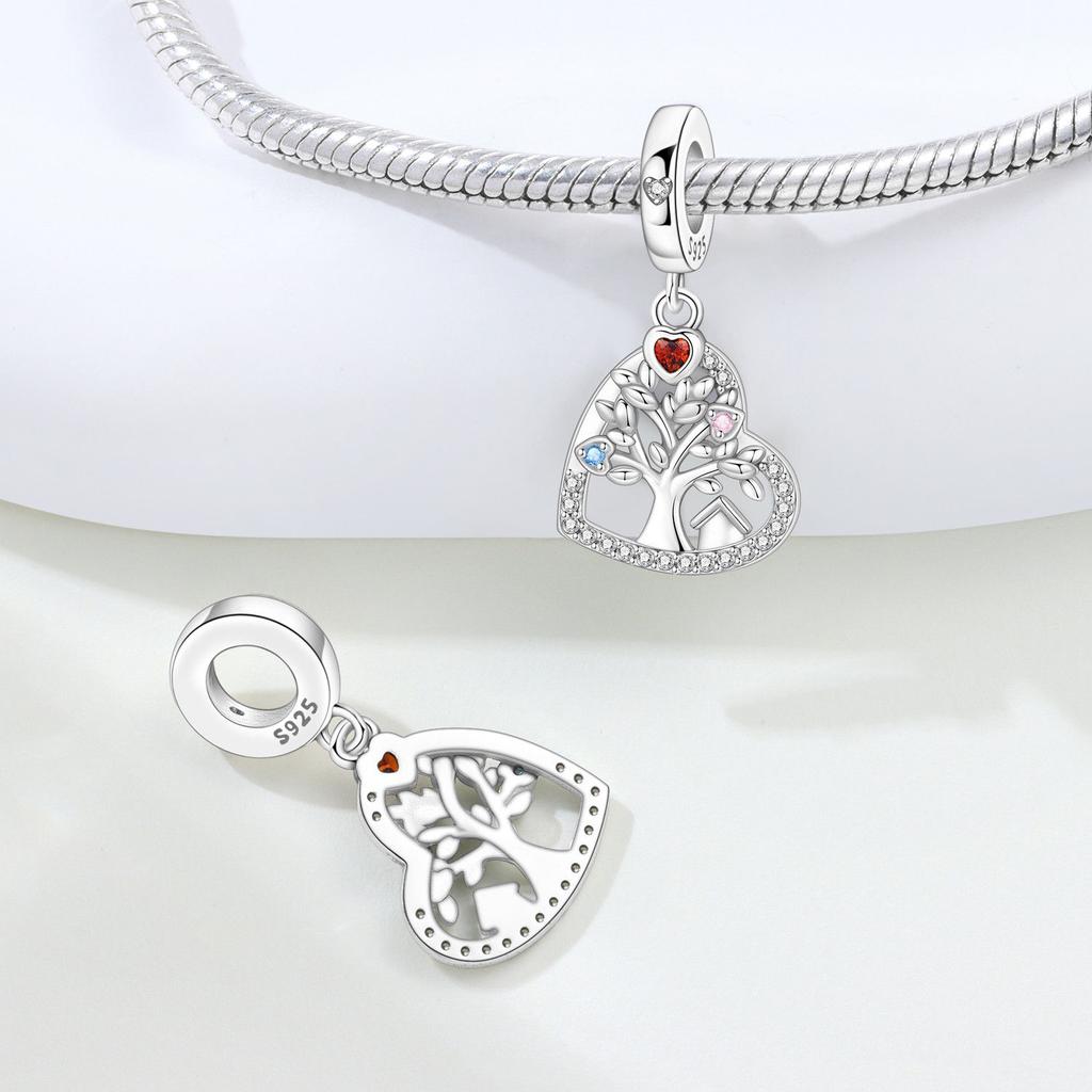 Copper Love Family Life Tree Beads Original Pendants Bracelet Charm Jewelry Party Diy Trendy Gifts