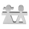 Upright Napkin Holder Boy and Girl Hollow Pattern Wrought Iron Metal Vertical Tissue Holder Desktop Storage Rack