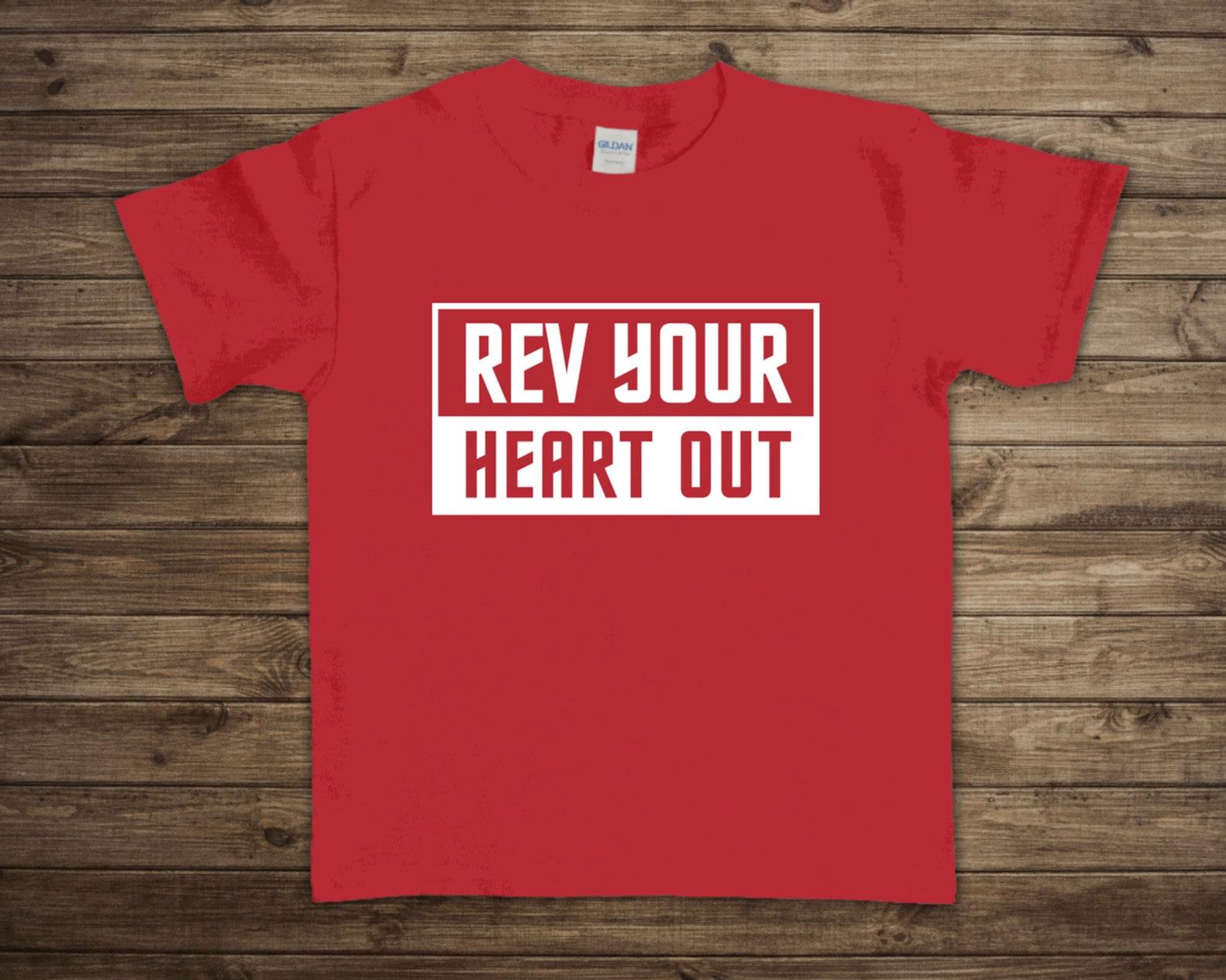 Rev Your Heart Out Valentine s Day Toddler/Youth Graphic Tee, Racing, Motocross, Dirtbikes, Supercross XL