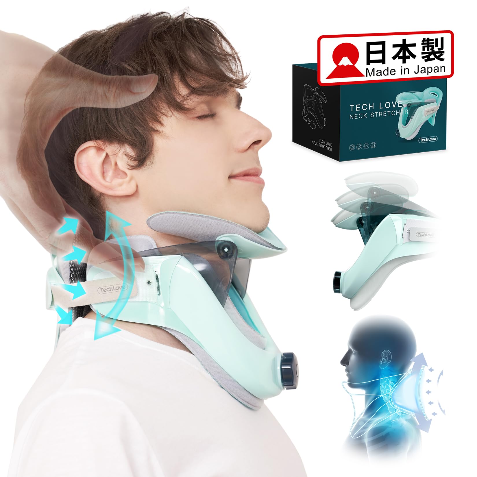 

in Separate Techlove Neck Neck Neck Lightweight Neck Neck Cervical Stretching Height Home Ice Free Size [Made Japan, Airbag] Stretcher, Corset,