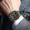 Orologio da polso OLEVS da uomo al quarzo elegante multifunzione acciaio inossidabile impermeabile luminoso data analogico maschile moda studente azienda uomo nero