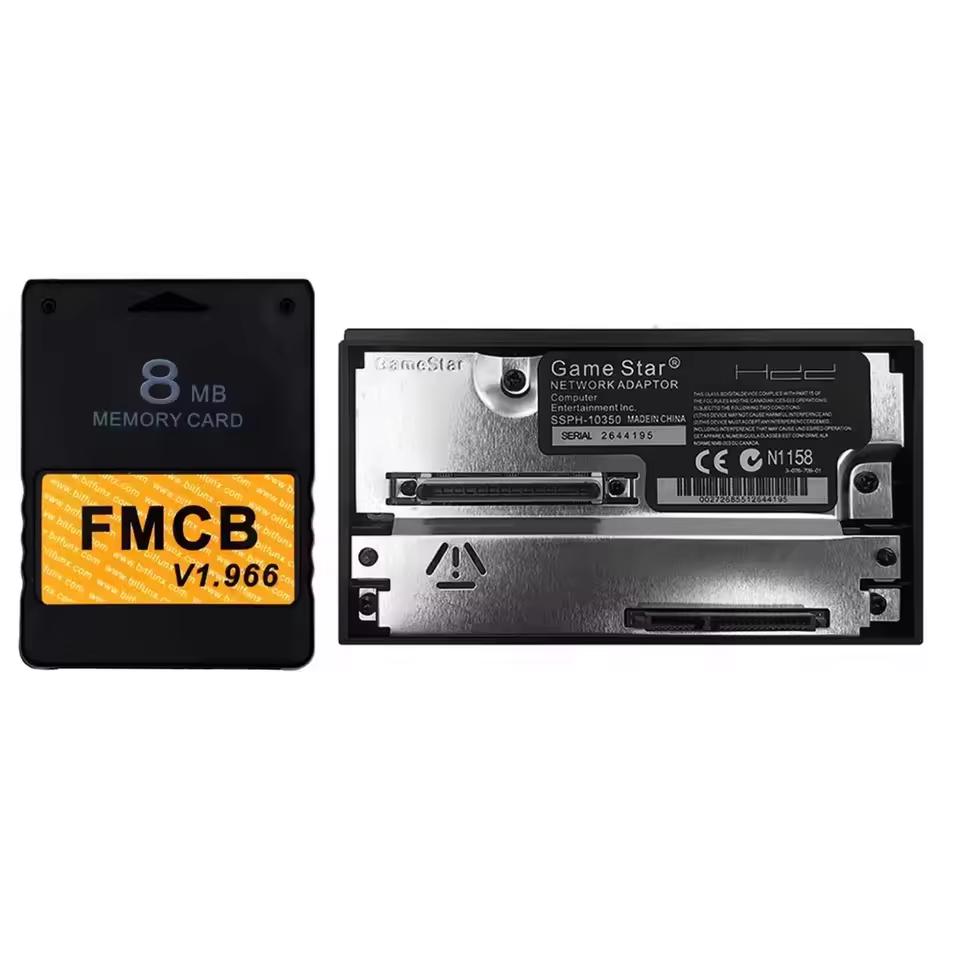 SATA Interface Network Card Adapter w/Free McBoot V1.966 FMCB Memory Card for PS2 Console SATA Socket HDD for Sony Playstation 2