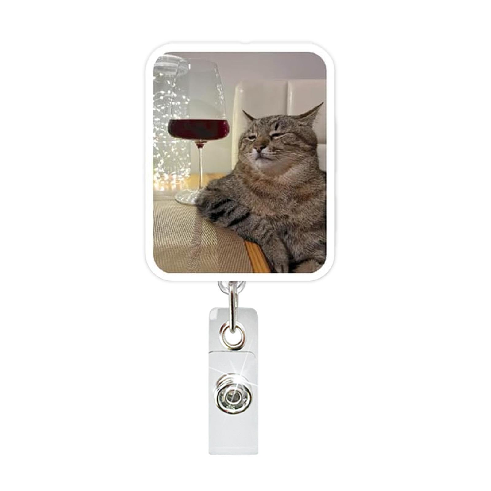 

New Funny Meow Retractable Badge Holder Reel Id Card Holder For Office Workers Doctors Nurses Medical Students Id Name Tag