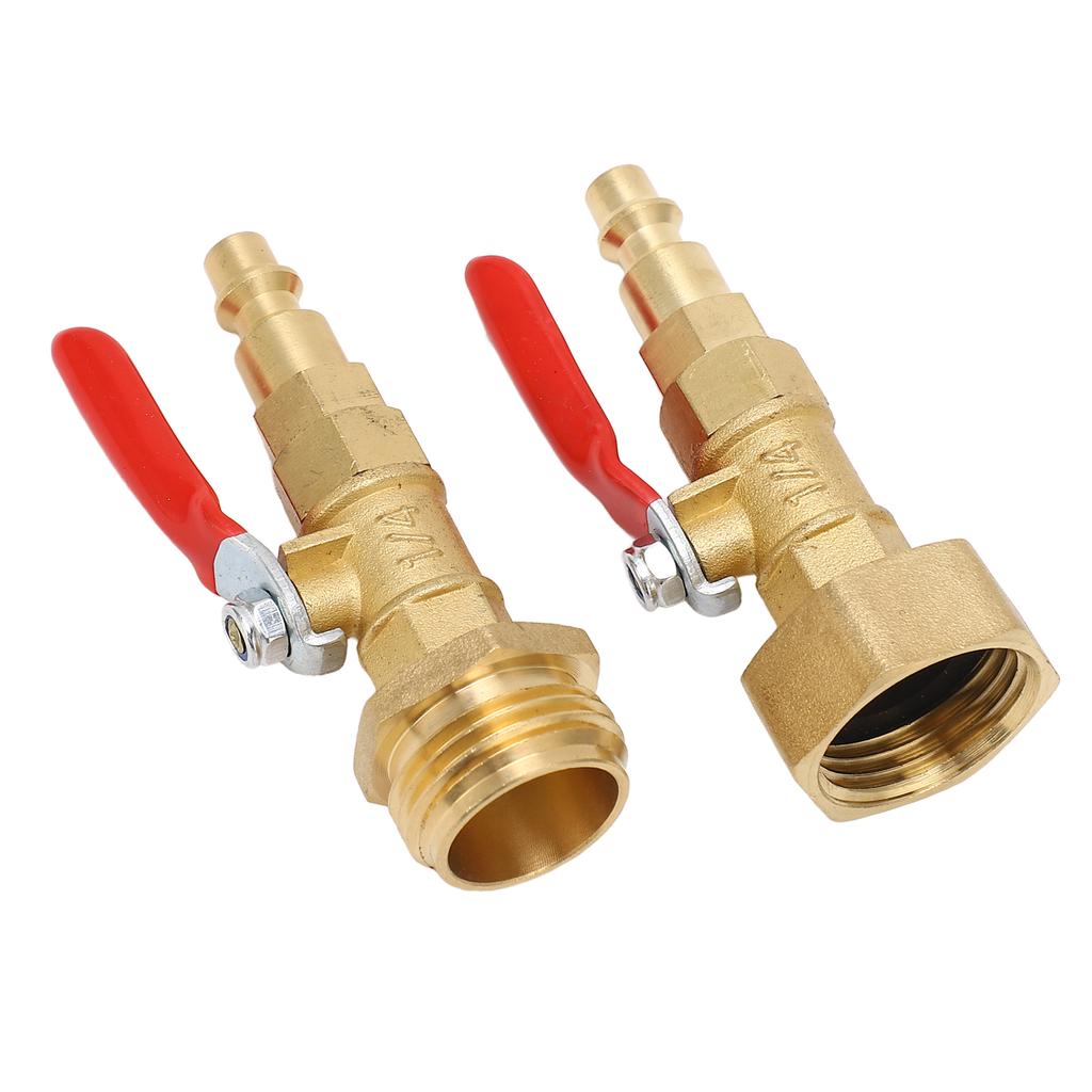2PCS RV Blowout Adapter Internal External Thread Winterizing Fitting with Ball Valve for Boat Camper Travel Trailer