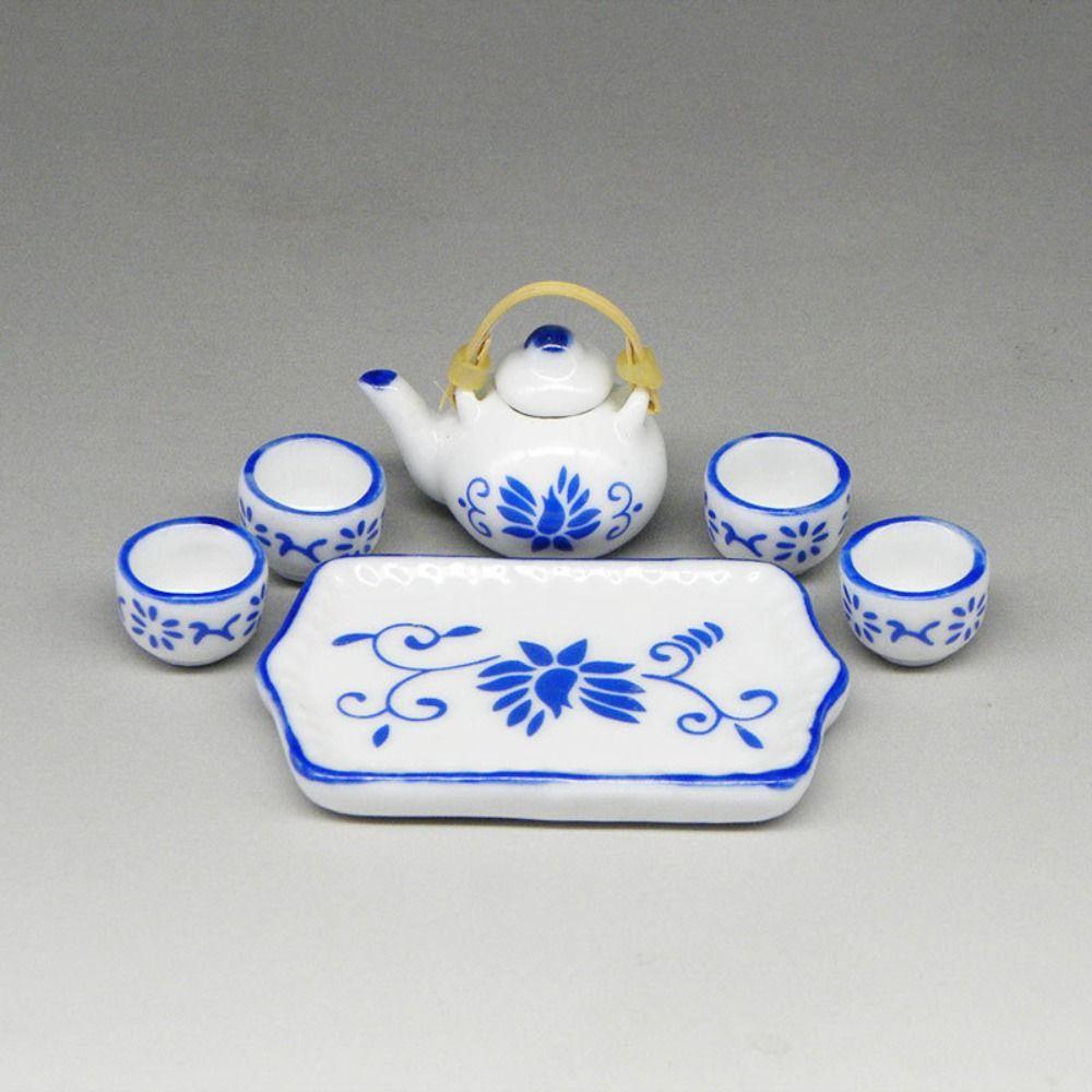 High Quality Mini House Accessories Ceramic 10 Styles Desk Top Pocket Tea Set for 1/6 BJD /1.5" Barbie /Blythe