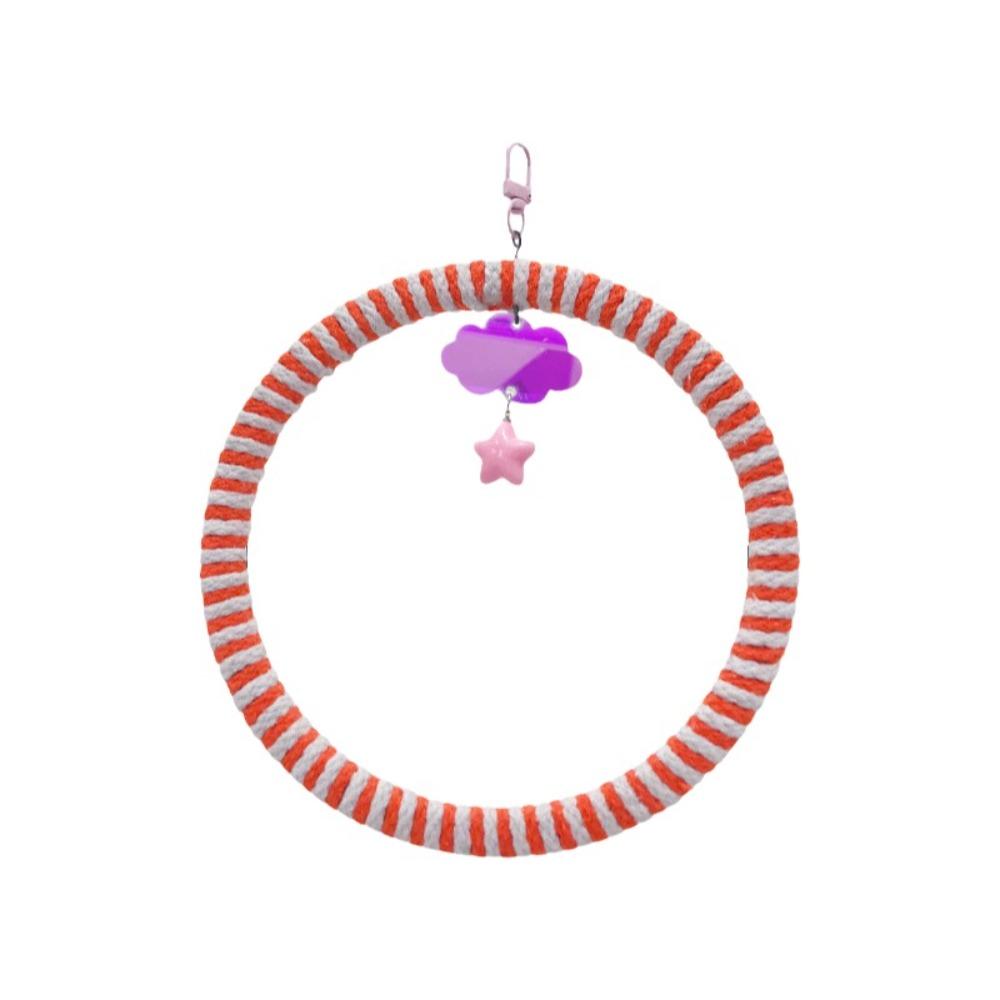 Wear-Resisting Bird Toy Swing Hanging Parrot Perch Multi-Function Parrot Swing Ring  Cockatiel