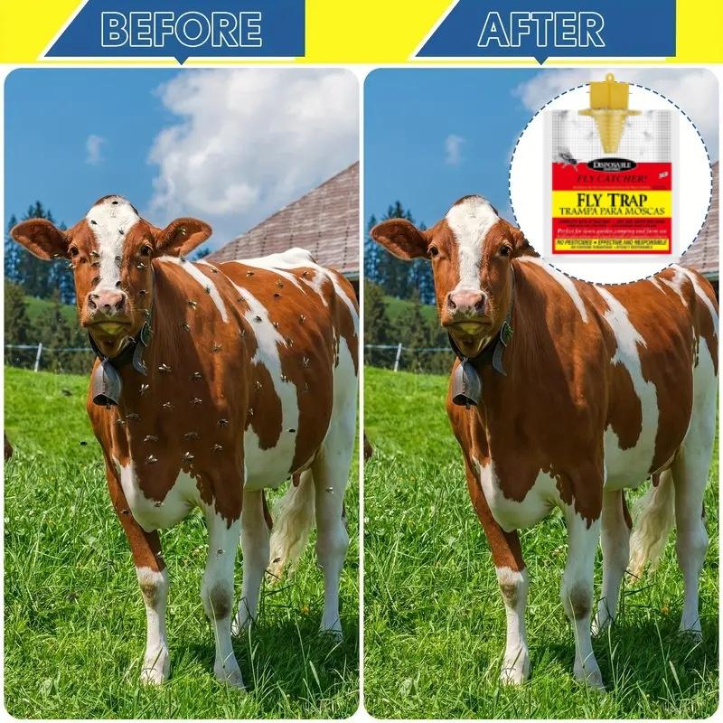 Spdak Fliegenfallen Outdoor Fliegenfallenbeutel Effektiver Fliegenfänger für den Außenbereich 214x198mm Größe