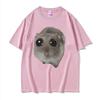 Funny Sad Hamster Meme Cry Men Women Cotton T Shirt Fashion Summer Casual Short Sleeve Streetwear Classic Print Unisex T Shirts
