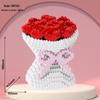 2024 Valentine's Red Rose Bouquet Building Blocks Puzzle for Kids