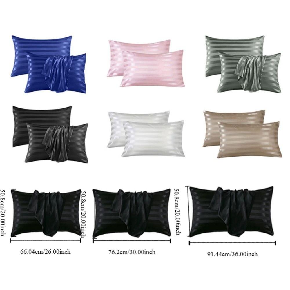 Glossy Jacquard Pillow Cover Envelope Closure Hotel Pillowcase  Bedroom