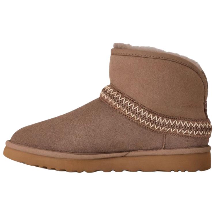 Women's Boots UGG CLASSIC MINI Cow Split Leather Thermal Snow Boots Women's Reindeer Brown