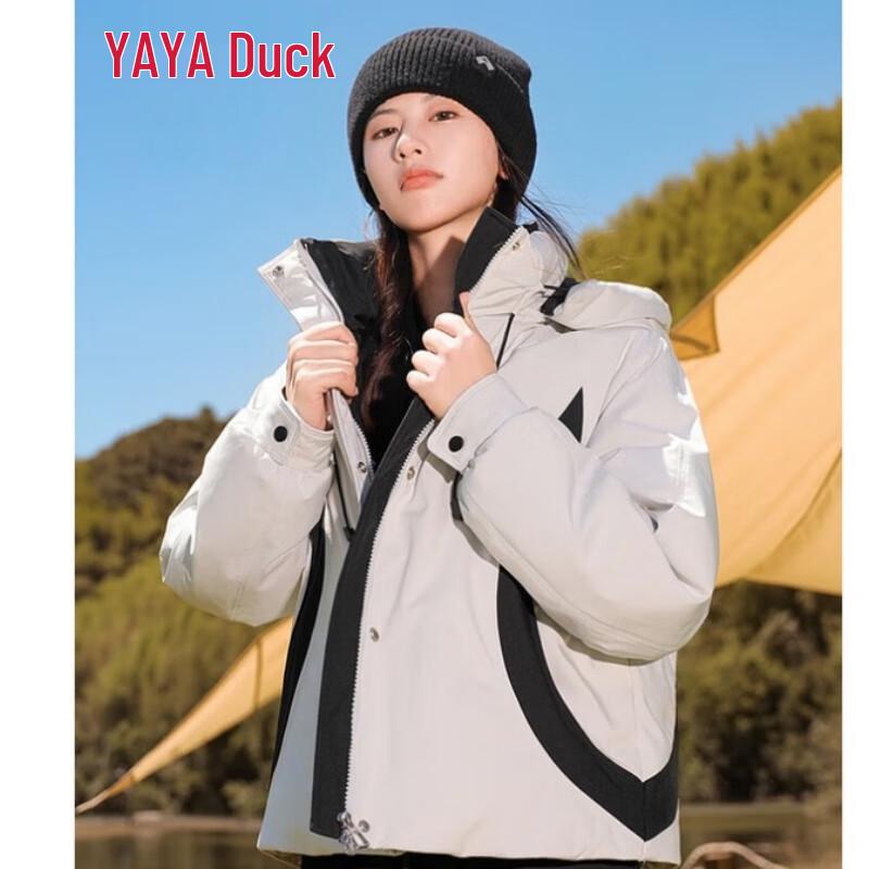 

YAYA Женская парка с капюшоном в стиле колор-блок, пуховик L