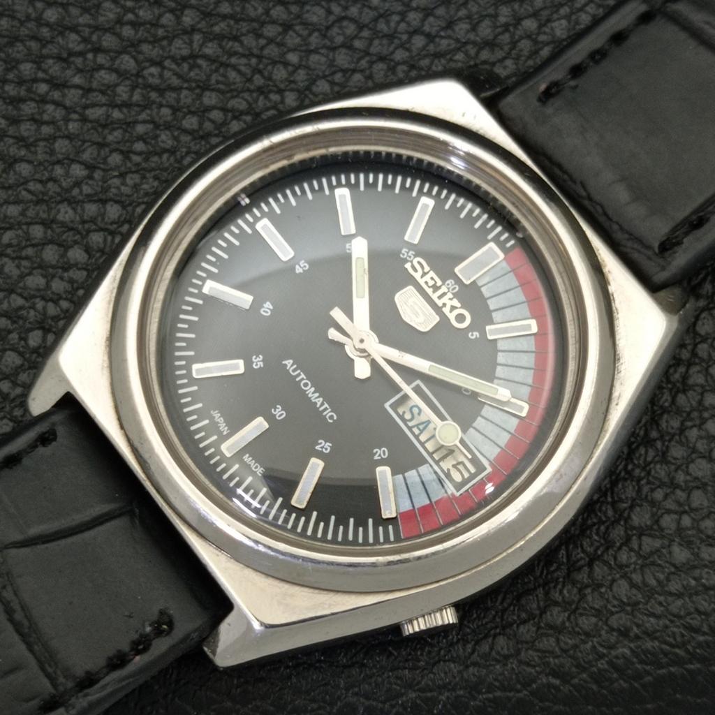 JAPAN VINTAGE SEIKO 5 AUTOMATIC 7009A MENS BLACK COLOR DIAL WATCH a500773-5 R154-a500773