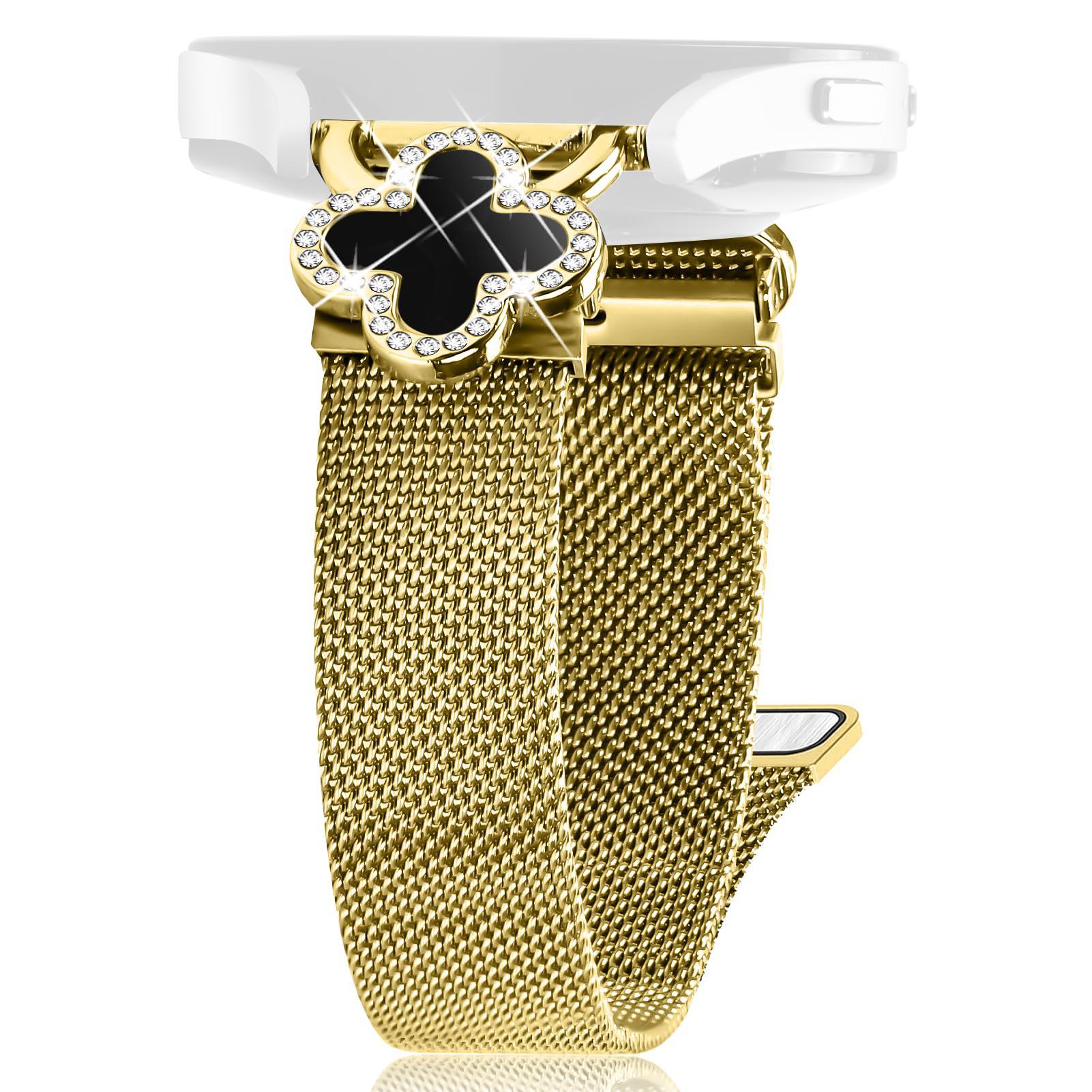 For Withings Steel Milanese Band Stainless Steel Watch Strap Clover Decor, Size: S B