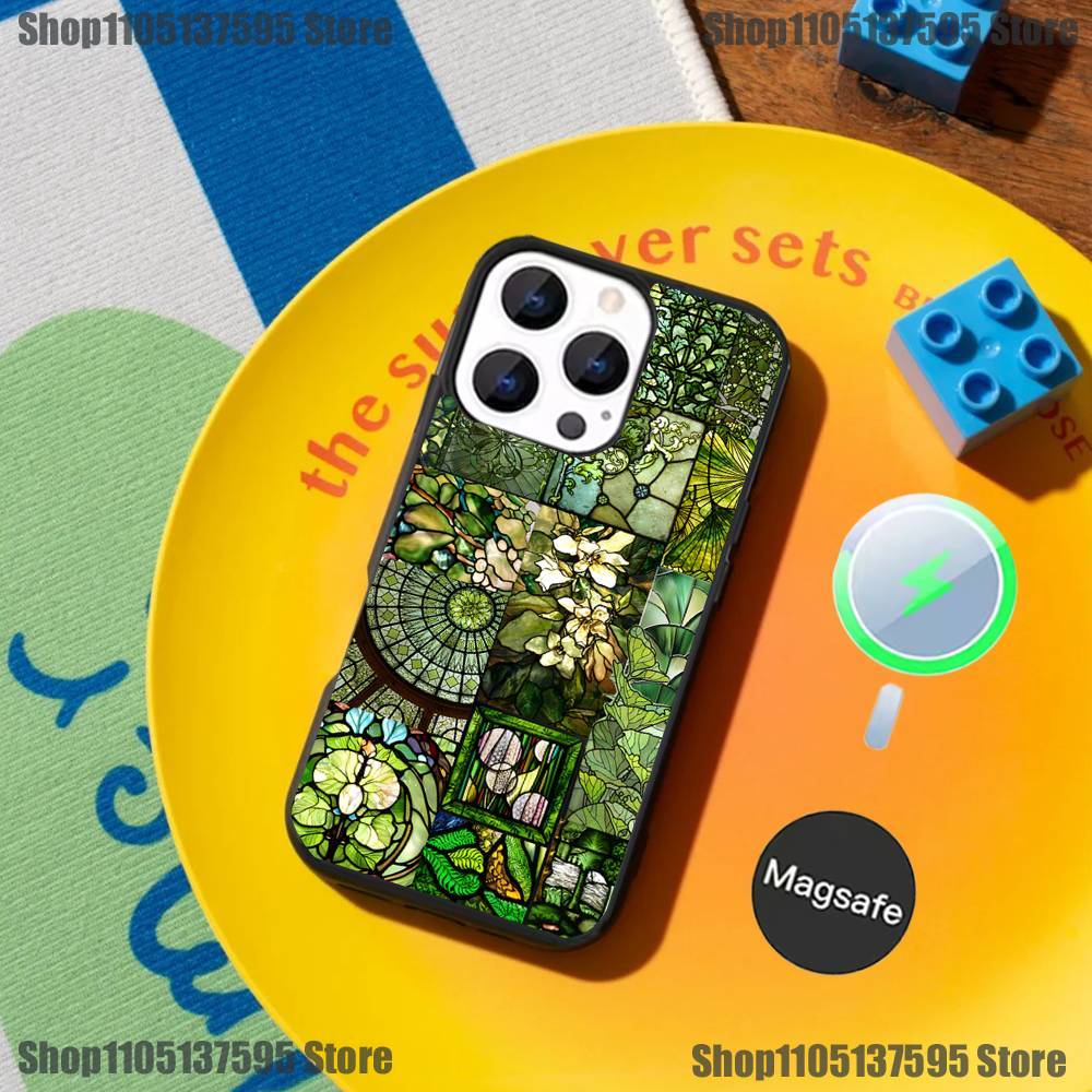 M-Moroccan Tile Phone Case For iPhone 17,16,15,14,13,12,11,Pro,Max,Plus,Mini,SE4,E Magnetic Magsafe Wireless Charging
