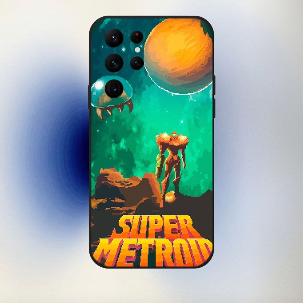 Game M-Metroid Phone Case For Samsung S24,23,22,30,21,10,9,Ultra,Plus,Lite,FE,5G Black Soft Case