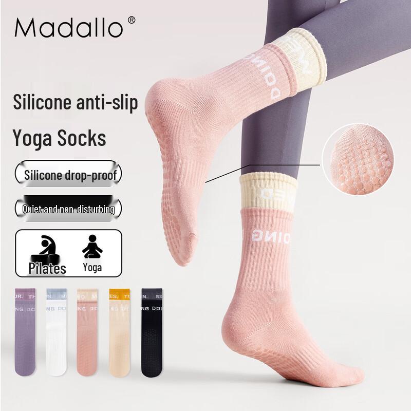 Non-Slip Pilates & Yoga Mid-Calf Socks One Size
