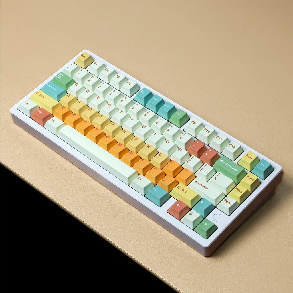 Cherry Keycap PBT Macaron Color Russian French Korean Japanese Keyboard Keychain Compatible with MX Switch Mechanical Keyboard