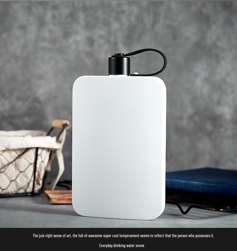 500ml 304 Stainless Steel Portable Pocket Flask - Large Capacity Unisex Flat Water Bottle
