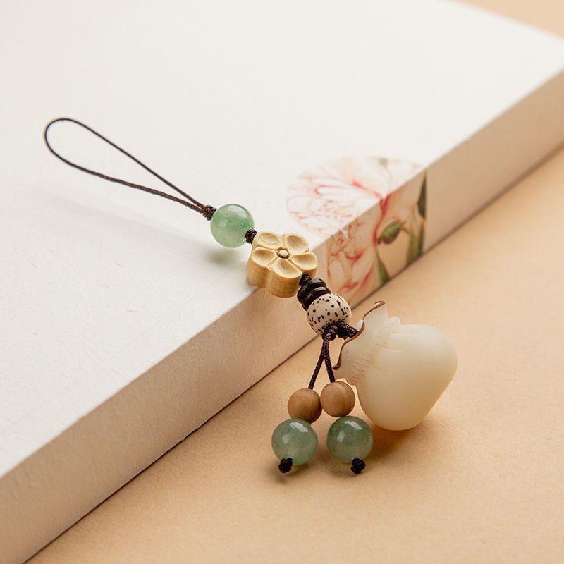 Natural Bodhi Pendant Keychain & Phone Charm: Elegant Lucky Bag Design for Men & Women