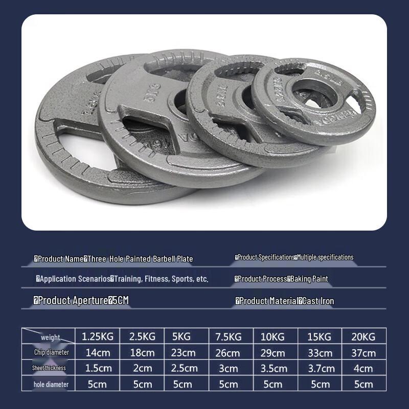 Aokedu Three-Hole Painted Cast Iron Barbell Plate