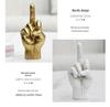 American Middle Finger Gesture Resin Sculpture for Creative Home Decor