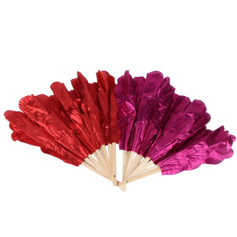 75Cm Peony Petal Dancing Fan Bright Cloth Double Side Yangko Dance Fan Ladies Hanfu Cheongsam Props Folding Hand Fans