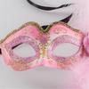 Feder-Maskenballmaske mit Blume für Damen, Maskenball-Halbmaske Feder-Augenmaske für Halloween-Party Kostüm