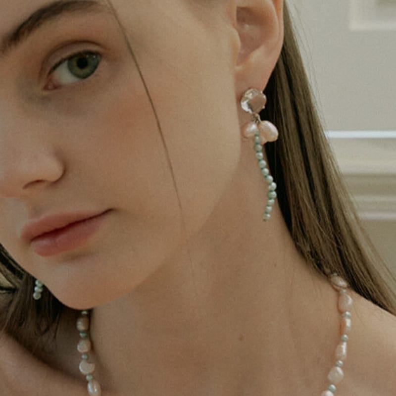 Sophiamor 106 drop Pearl Earrings
