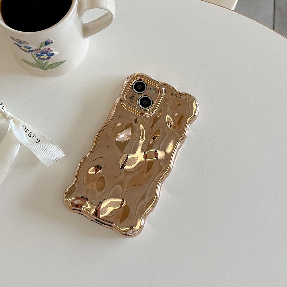 3D Bubble Wave Pattern Phone Case For iPhone 17 Air 16 15 14 13 12 11 Pro Max 14pro Electroplated Soft Shockproof Back Cover