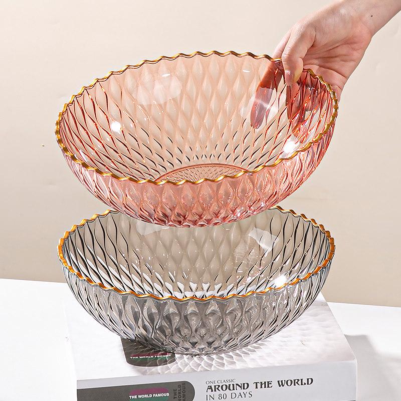 Premium Gold Rim Wave Pattern Fruit Plate