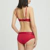 Calvin Klein Waist Logo Breathable Semi-Bikini Briefs Women underwear Red QP1057A-XBV